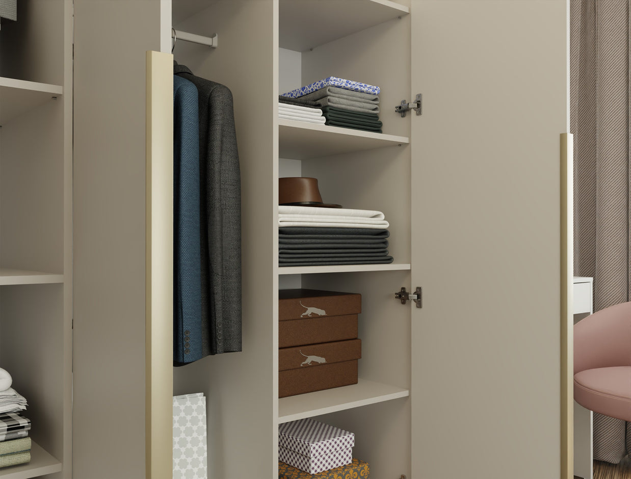 SZAFA SENSO 3D 150CM 3 DRZWI KASZMIR BEŻ