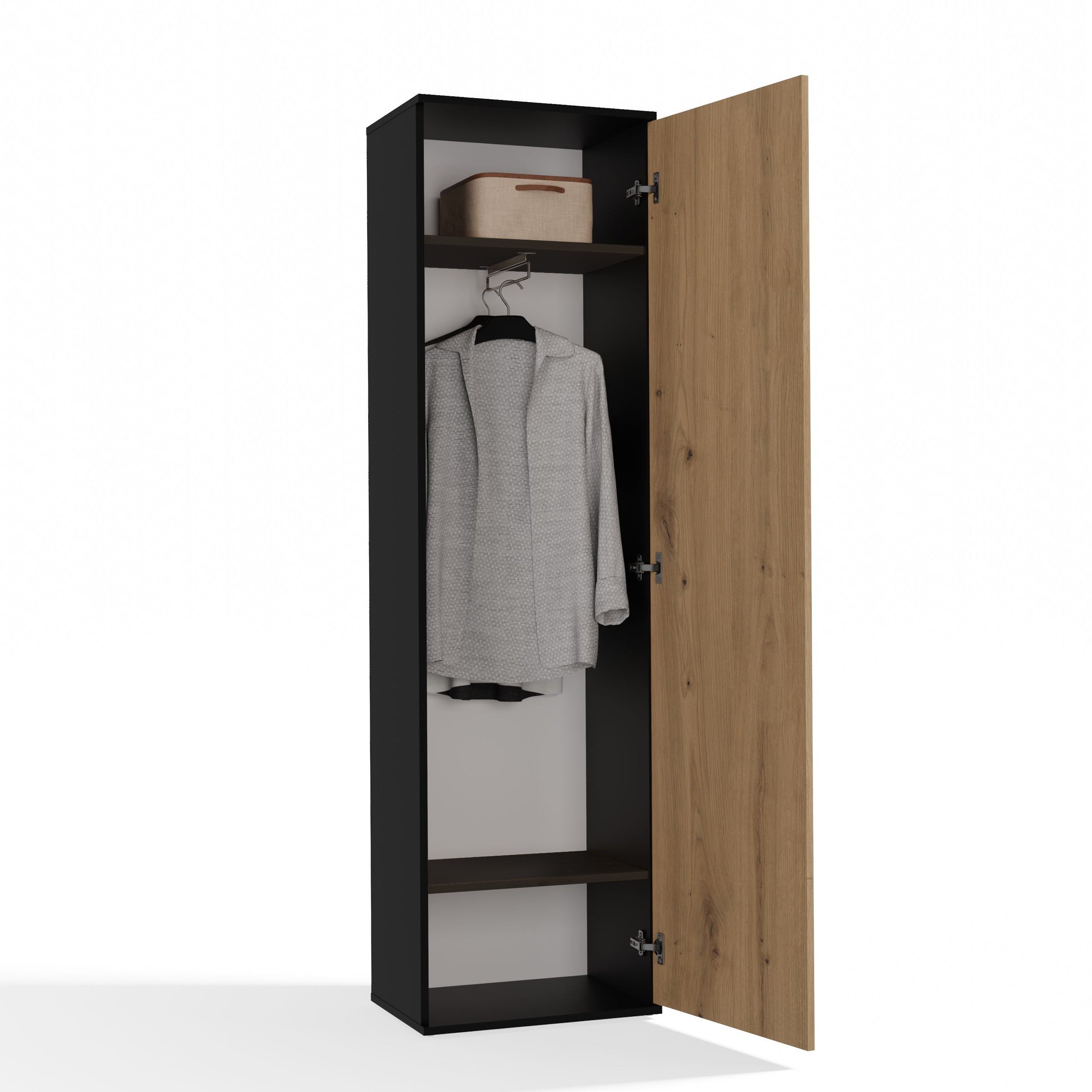 SZAFA DUO LUSTRO ANTRACYT DĄB ARTISAN