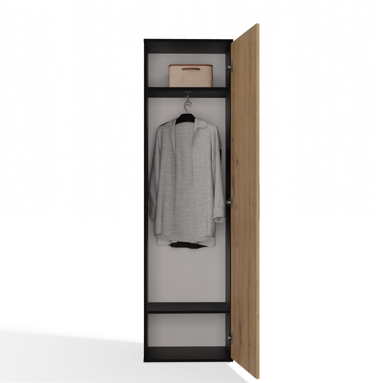 SZAFA DUO LUSTRO ANTRACYT DĄB ARTISAN