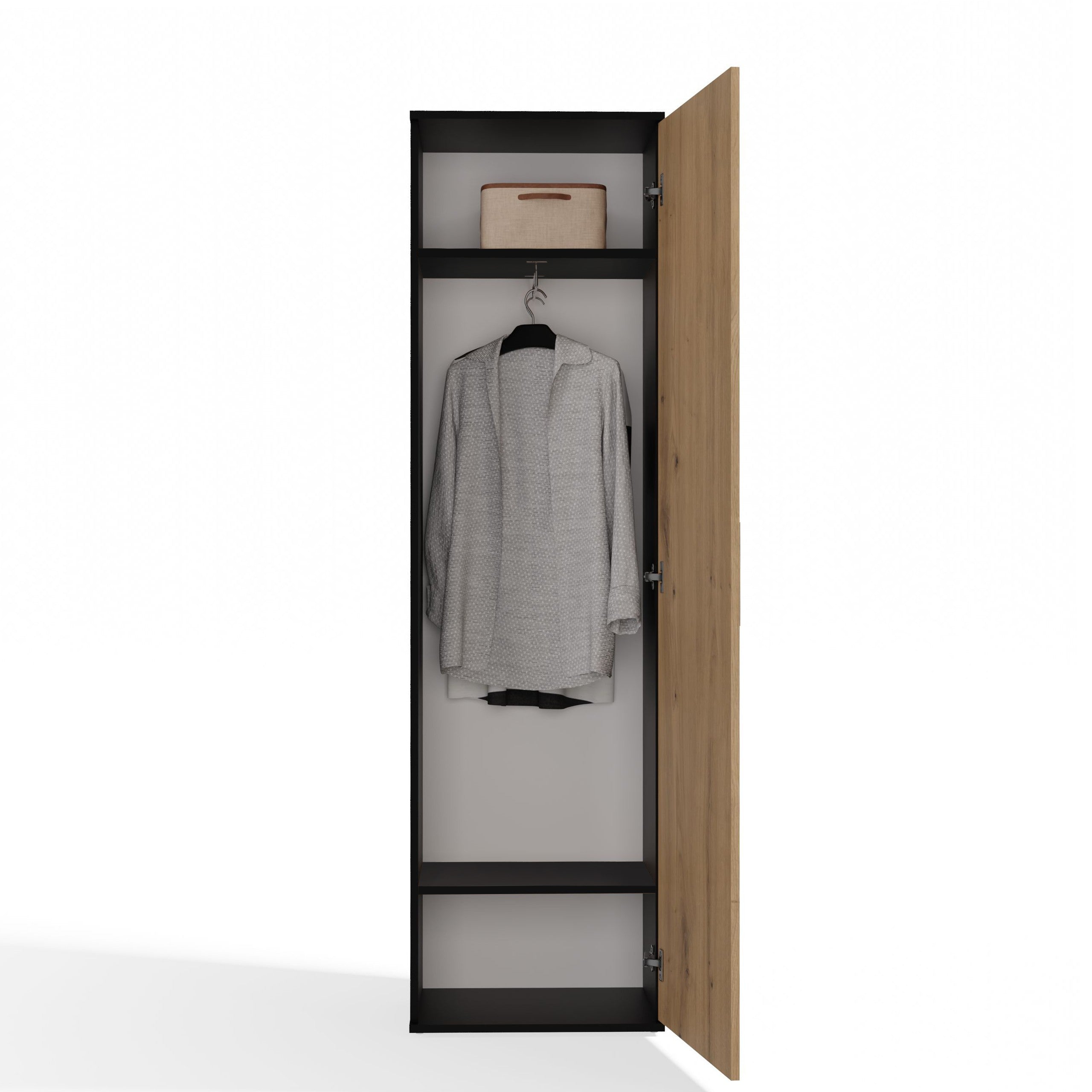 SZAFA DUO LUSTRO ANTRACYT DĄB ARTISAN