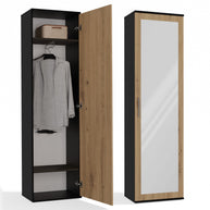 SZAFA DUO LUSTRO ANTRACYT DĄB ARTISAN