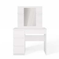 Toaletka MARINA 4P LUSTRO MIJAS LEWE 4 Szuflady 4 Półki BIAŁA Do Sypialni