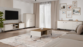 Komoda POINT 2D3S Kaszmir Beż Dąb Castello Szafka 3 Szuflady 2 Drzwi Salon