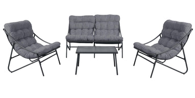 Zestaw Mebli Ogrodowych VIBE 4 Częściowy Fotele Sofa Stolik SZARY