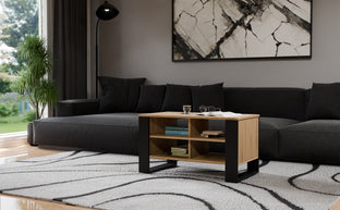 STOLIK KAWOWY ŁAWA MODERN 4P DĄB ARTISAN CZERŃ