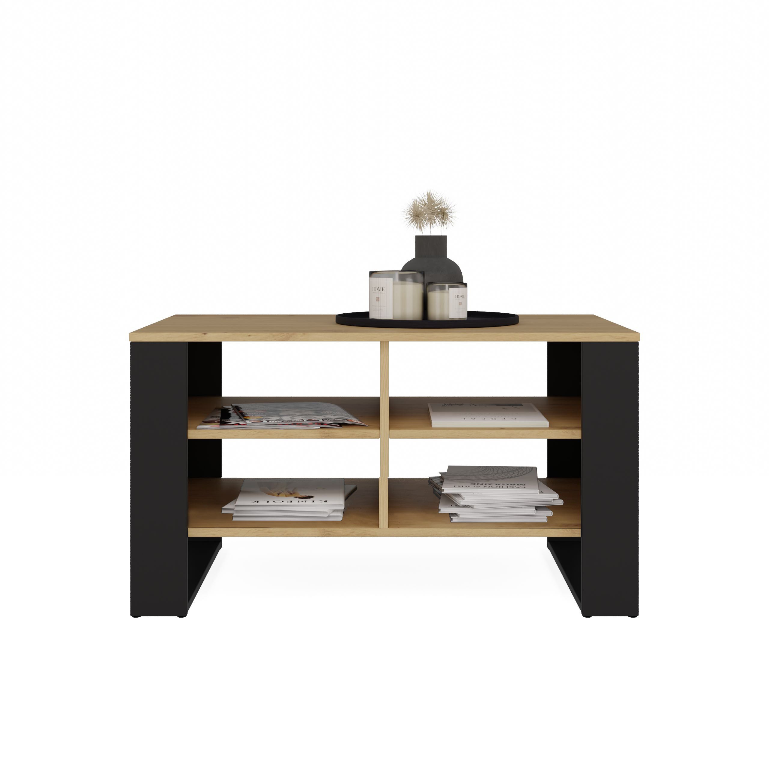 STOLIK KAWOWY ŁAWA MODERN 4P DĄB ARTISAN CZERŃ