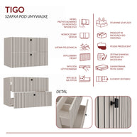 SZAFKA POD UMYWALKĘ TIGO 80 2S KASZMIR RYFLOWANY FRONT