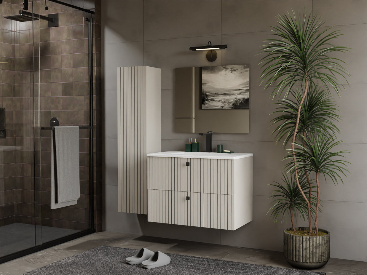 SZAFKA POD UMYWALKĘ TIGO 80 2S KASZMIR RYFLOWANY FRONT + UMYWALKA