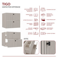 SZAFKA POD UMYWALKĘ TIGO 60 2S KASZMIR RYFLOWANY FRONT