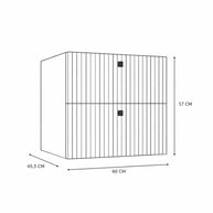 SZAFKA POD UMYWALKĘ TIGO 60 2S KASZMIR RYFLOWANY FRONT + UMYWALKA