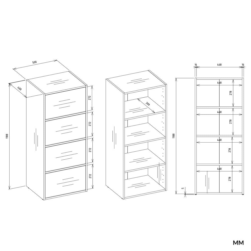 Zestaw Mebli Biurko Cosmo + Komoda Alma + Regał Palermo BIEL Do Pokoju