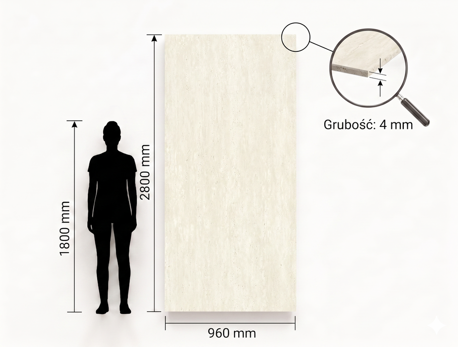 CORESTONE SPC - TRACERTINE IVORY 2,8m x 0,96m