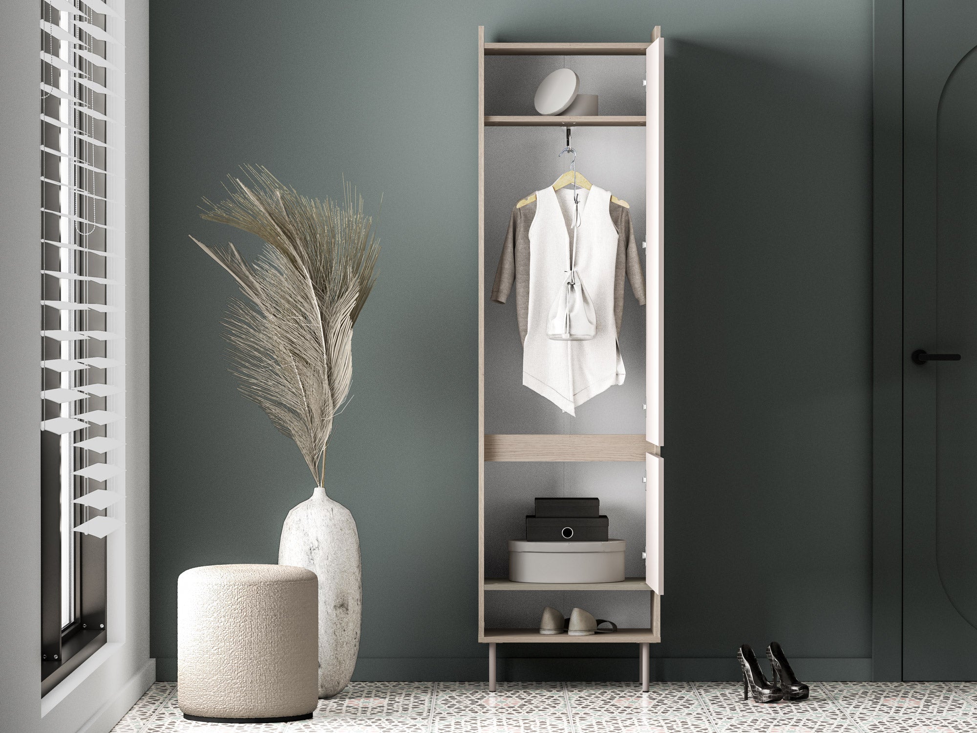 Voco 01 dąb cremona terracotta / cashmere - szafa 2DL/P - PR_VOCO_01_D.jpg