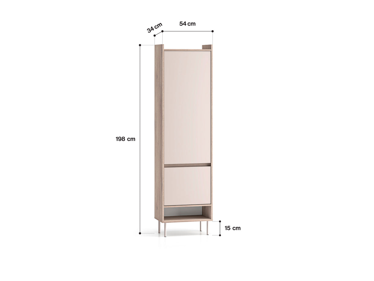 Voco 01 dąb cremona terracotta / cashmere - szafa 2DL/P - PR_VOCO_01_F.jpg