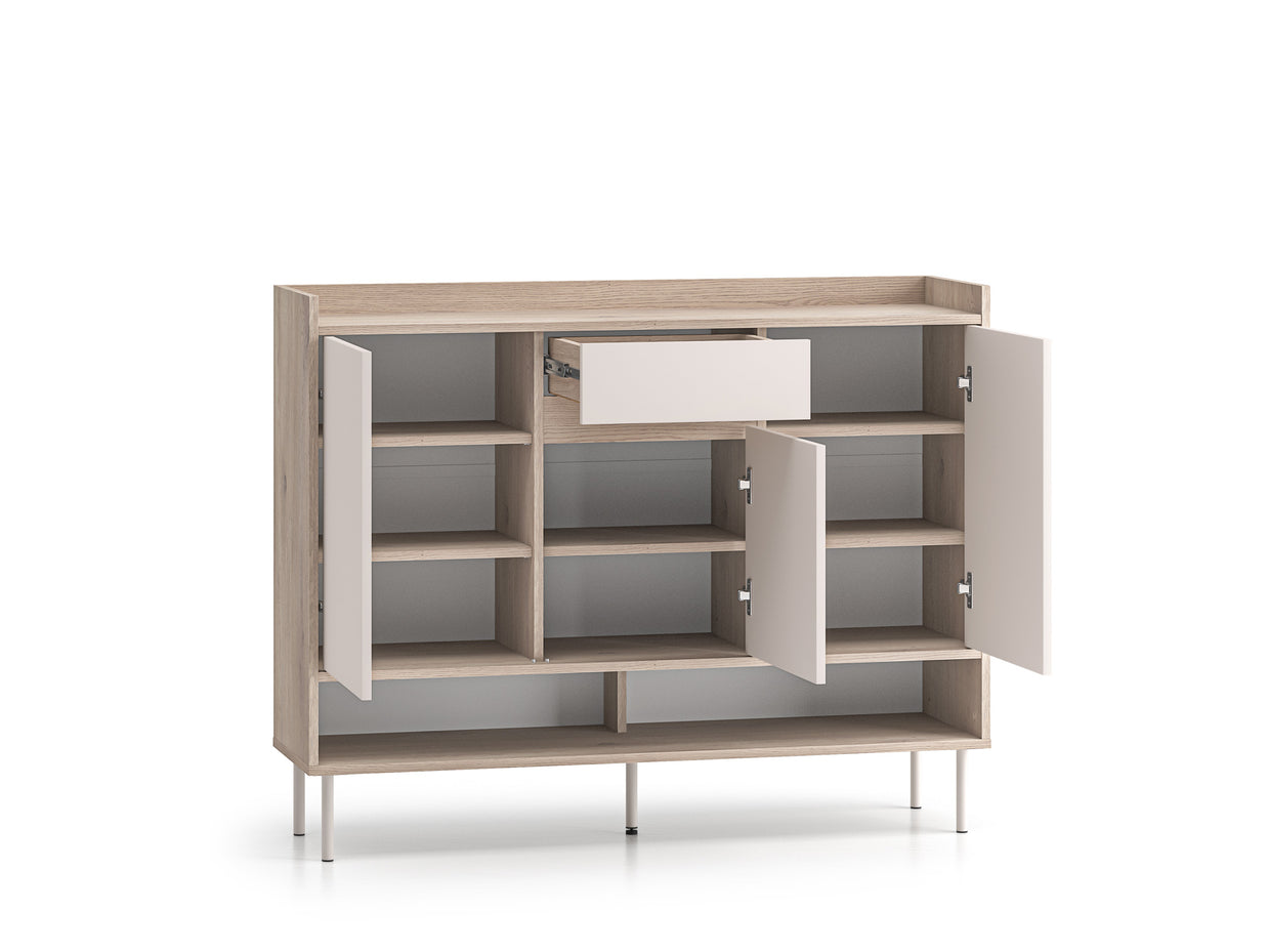 Voco 02 dąb cremona terracotta / cashmere - komoda 3D1S - PR_VOCO_02_E.jpg