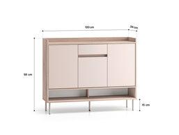 Voco 02 dąb cremona terracotta / cashmere - komoda 3D1S - PR_VOCO_02_F.jpg