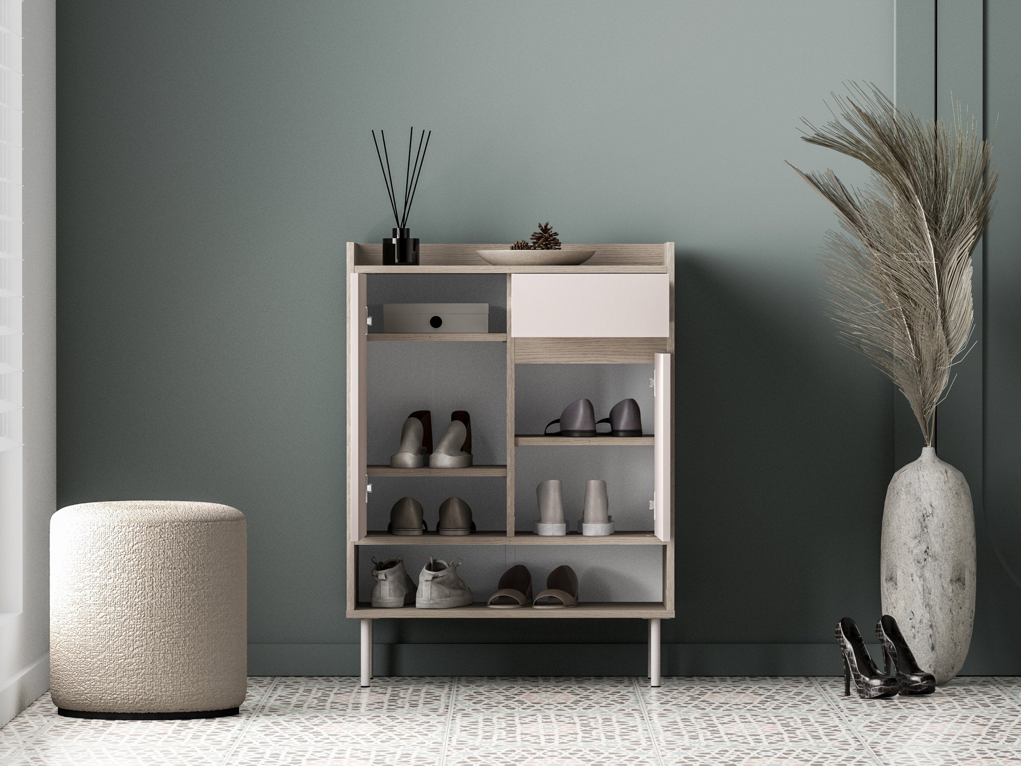 Voco 03 dąb cremona terracotta / cashmere - szafka 2D1S - PR_VOCO_03_D.jpg