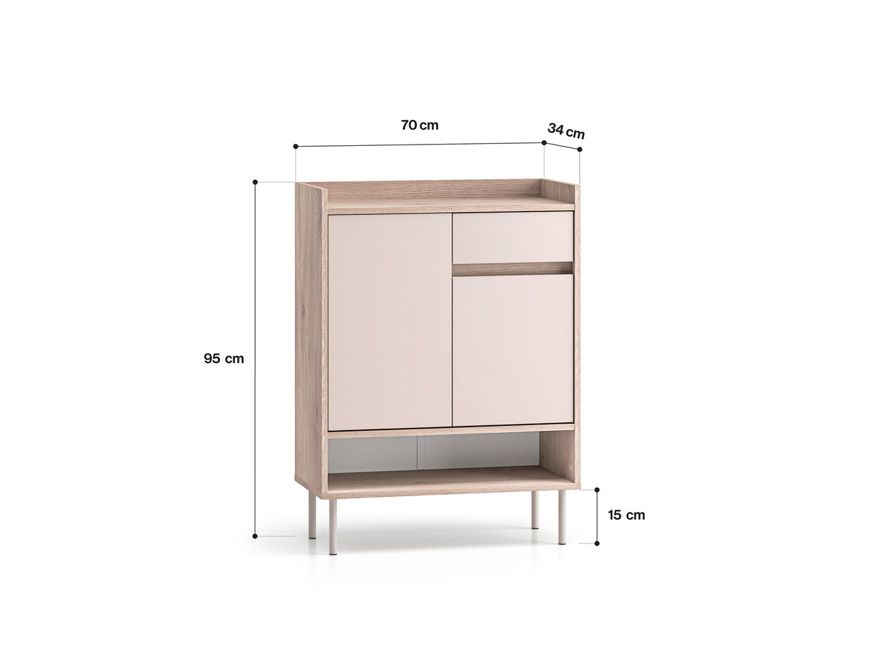 Voco 03 dąb cremona terracotta / cashmere - szafka 2D1S - PR_VOCO_03_F.jpg