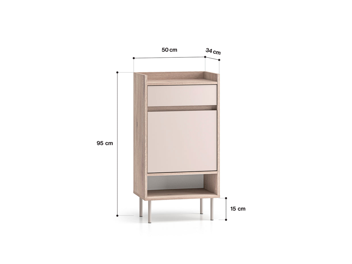 Voco 04 dąb cremona terracotta / cashmere - szafka 1D1SL/P - PR_VOCO_04_F.jpg