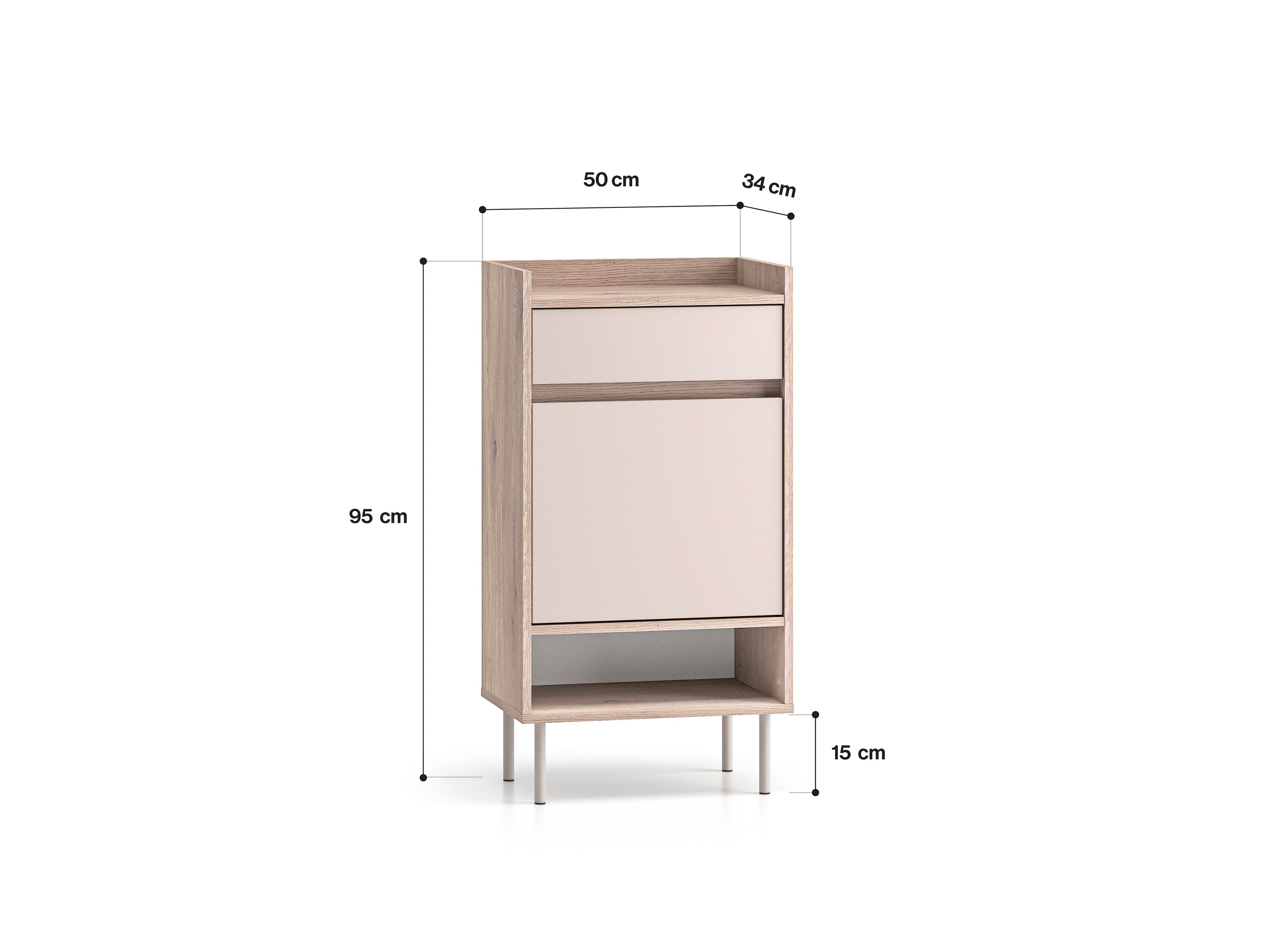 Voco 04 dąb cremona terracotta / cashmere - szafka 1D1SL/P - PR_VOCO_04_F.jpg