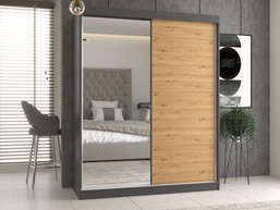 Szafa Iga 160 A/B ANTRACYT ARTISAN 1x Lustro Do Sypialni Przedpokoju