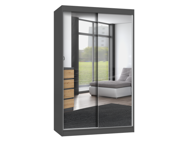 Szafa Przesuwna  IGA 120 A 2 Lustra 120 Cm ANTRACYT