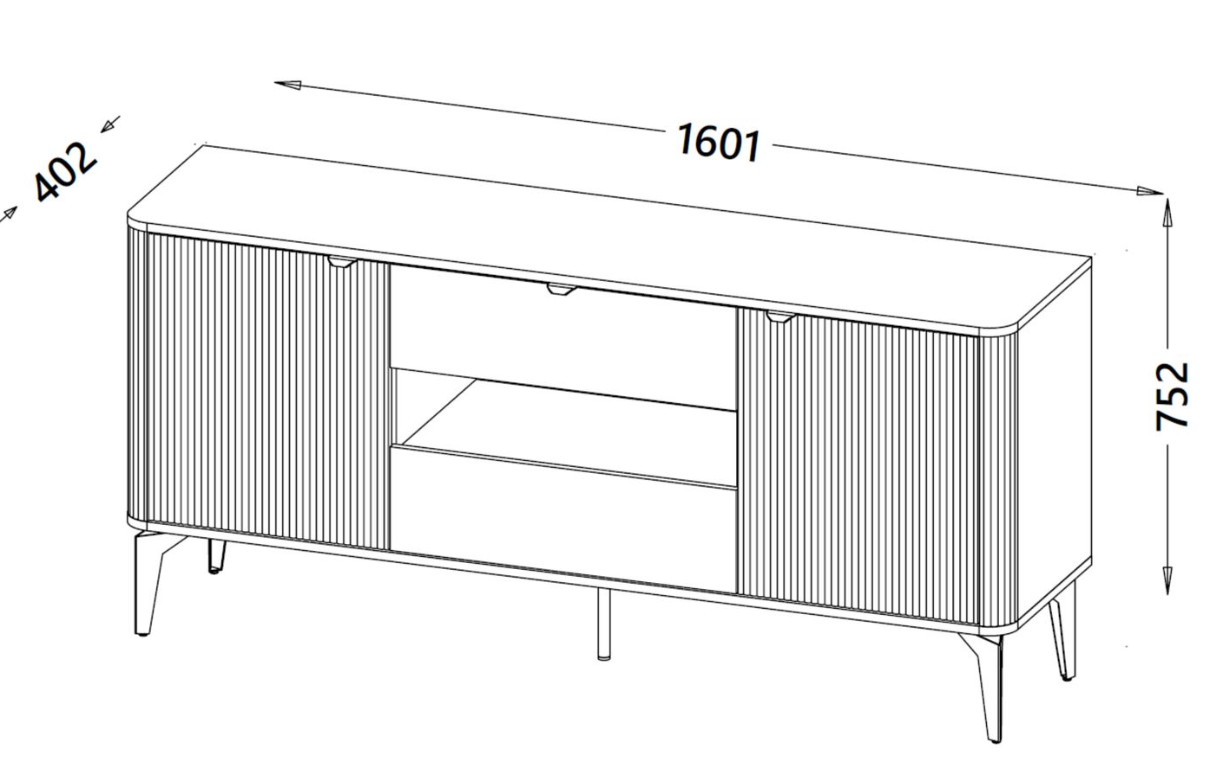 KOMODA BELUCI KM1 - KASZMIR / DĄB CRAFT