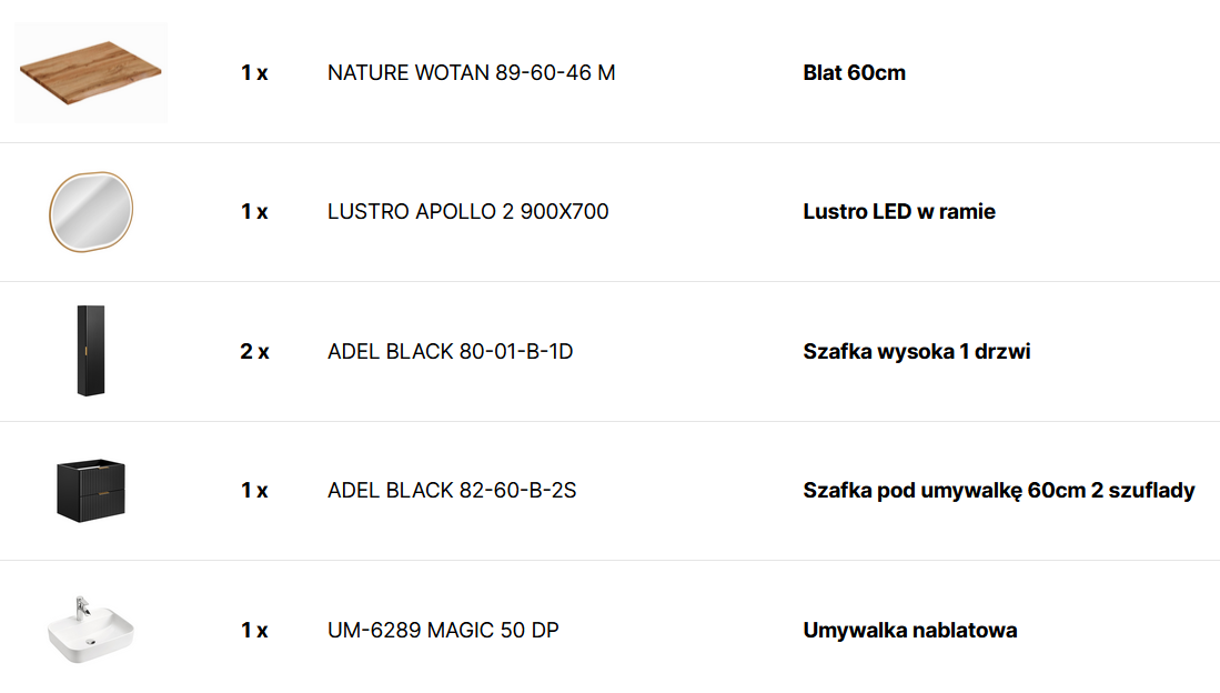 ZESTAW MEBLI ŁAZIENKOWYCH - MAGIC BLACK