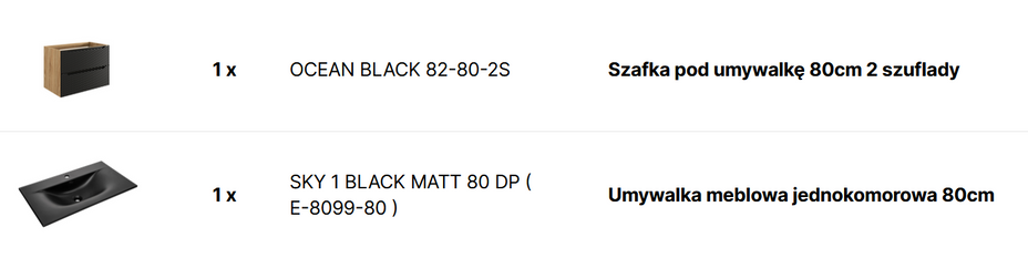 ZESTAW MEBLI ŁAZIENKOWYCH SKY