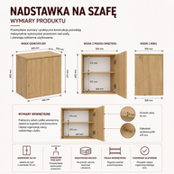 Nadstawka Na Szafę SD-50 Dąb Artisan Do Garderoby Pokoju Biura