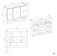 Szafka Łazienkowa Wisząca POLA 3DL/P DĄB ARTISAN 80 Cm 3 Lustra z Półką