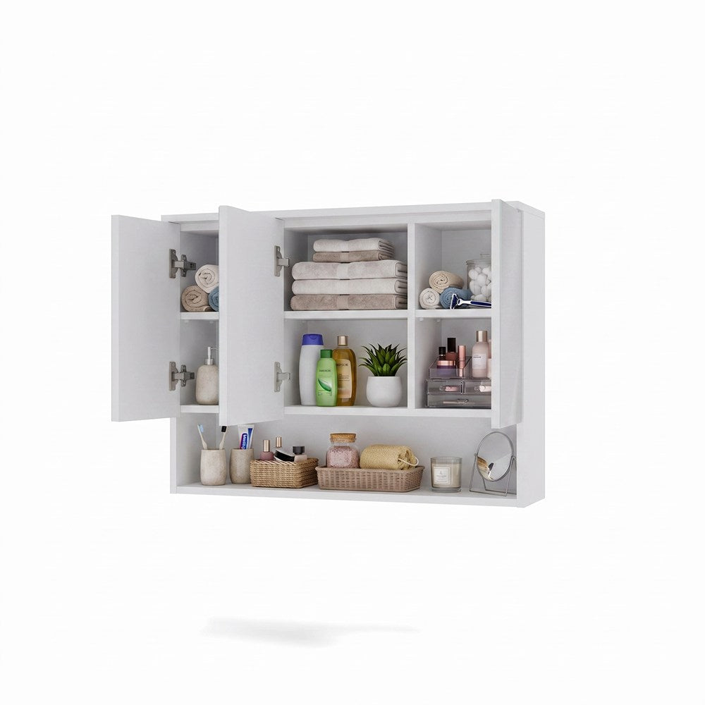 Szafka Łazienkowa Wisząca POLA 3DL/P BIAŁY 80 Cm 3 Lustra z Półką
