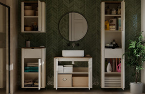 Szafka Łazienkowa CORDOBA 1D KASZMIR DĄB CASTELLO Wisząca 2 Półki