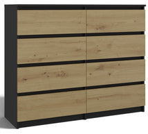 KOMODA MALWA M8 140 ANTRACYT / DĄB ARTISAN