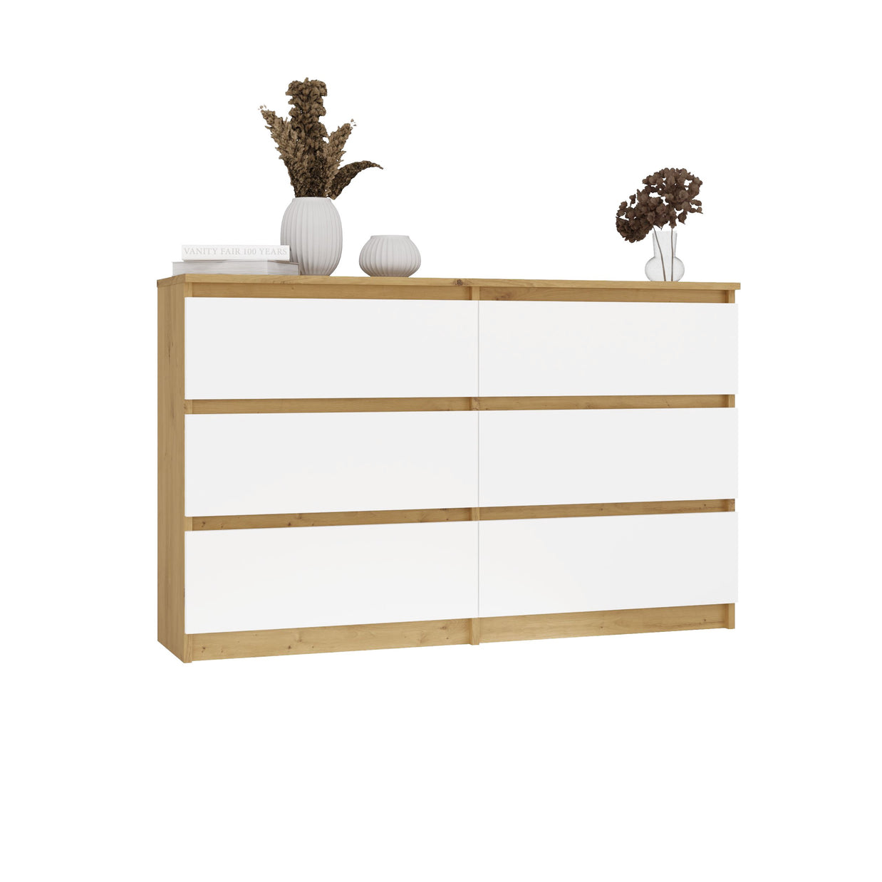 KOMODA MALWA M6 120 DĄB ARTISAN / BIAŁY