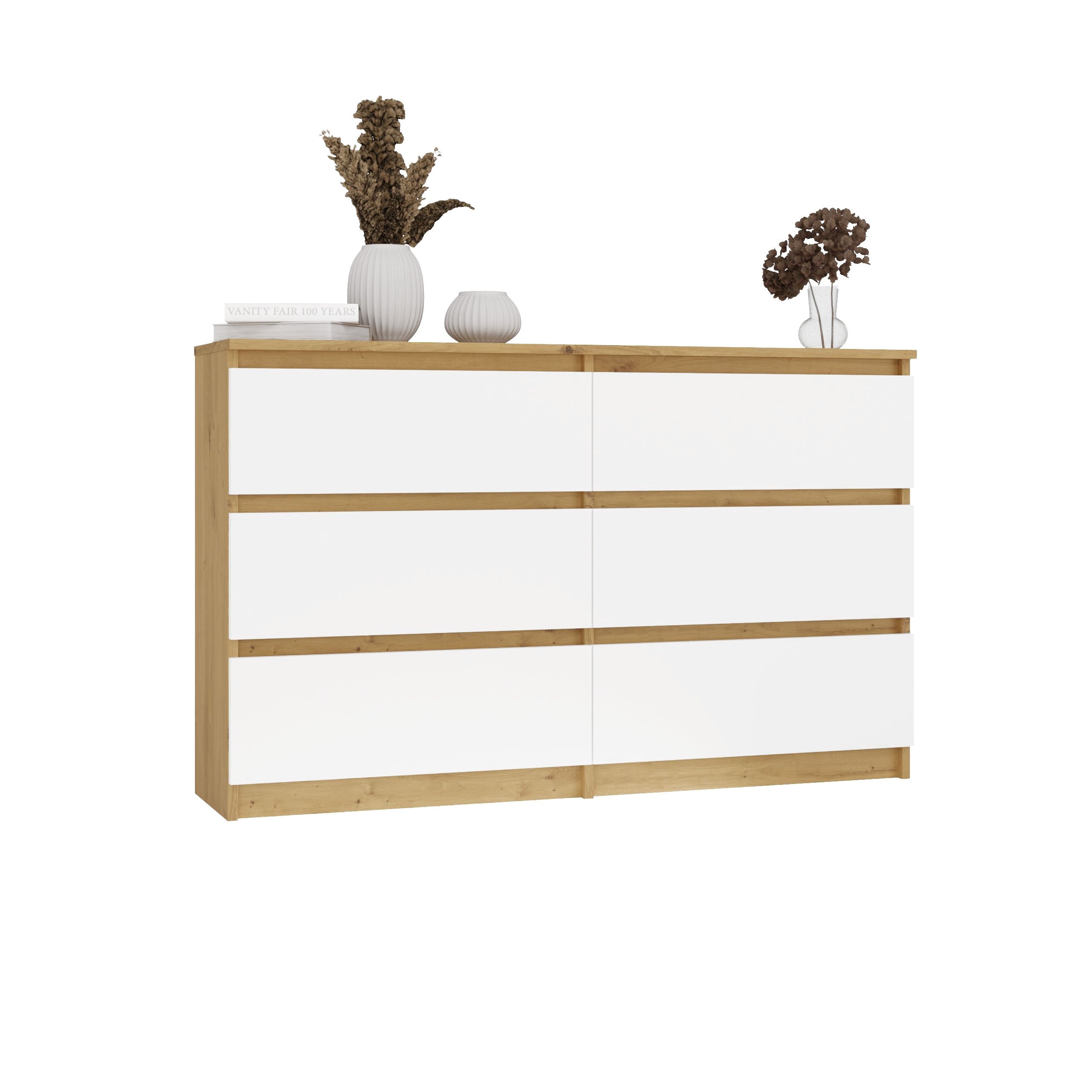 KOMODA MALWA M6 120 DĄB ARTISAN / BIAŁY