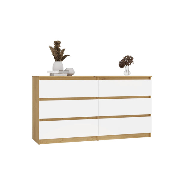 KOMODA MALWA M6 140 DĄB ARTISAN / BIAŁY