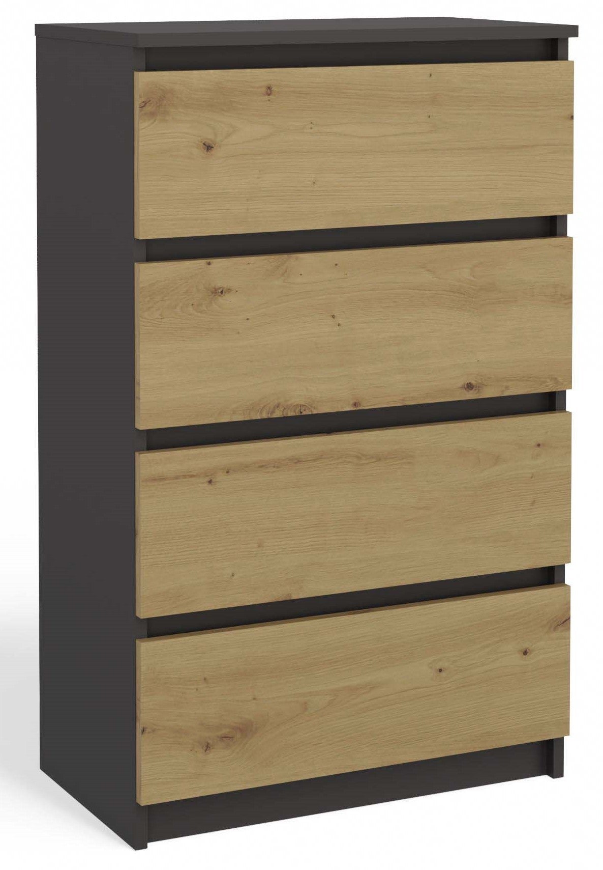 KOMODA SZAFKA 4 SZUFLADY M4 ANTRACYT / DĄB ARTISAN