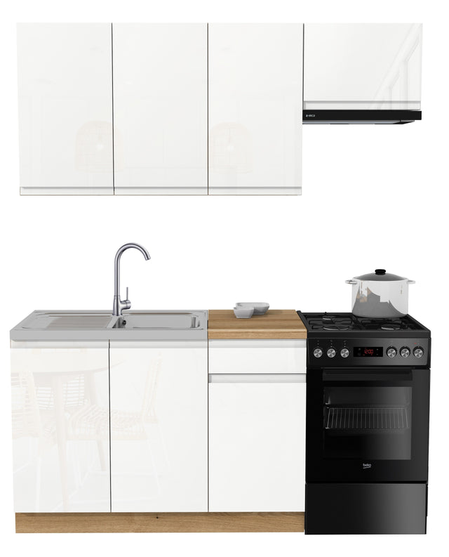 KUCHNIA VARIO 170CM BIAŁY AKRYL POŁYSK C10 EVOKE/BLAT EVOKE BEZ AGD
