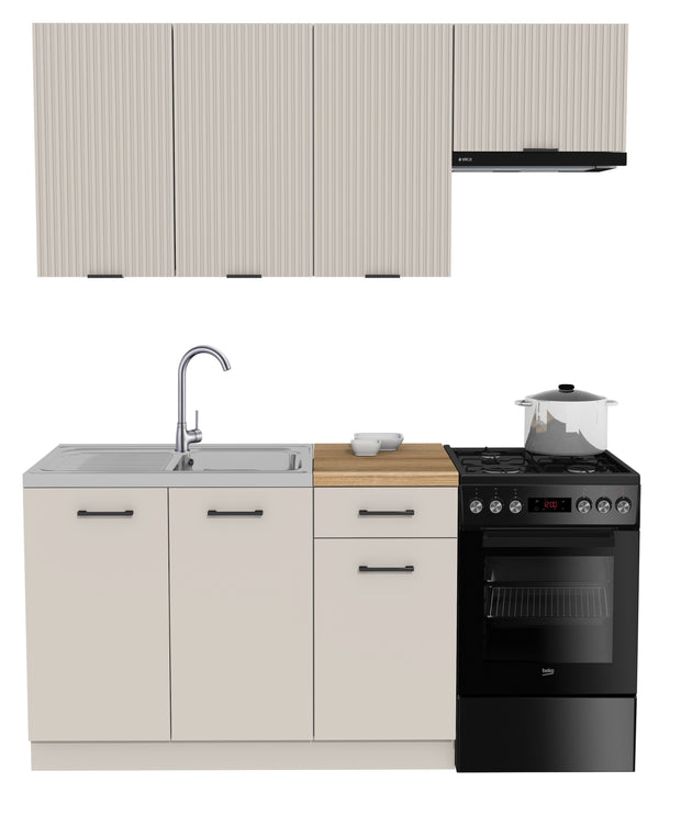 KUCHNIA VARIO 170CM RYFLOWANY KASZMIR/KASZMIR C10/BLAT EVOKE BEZ AGD