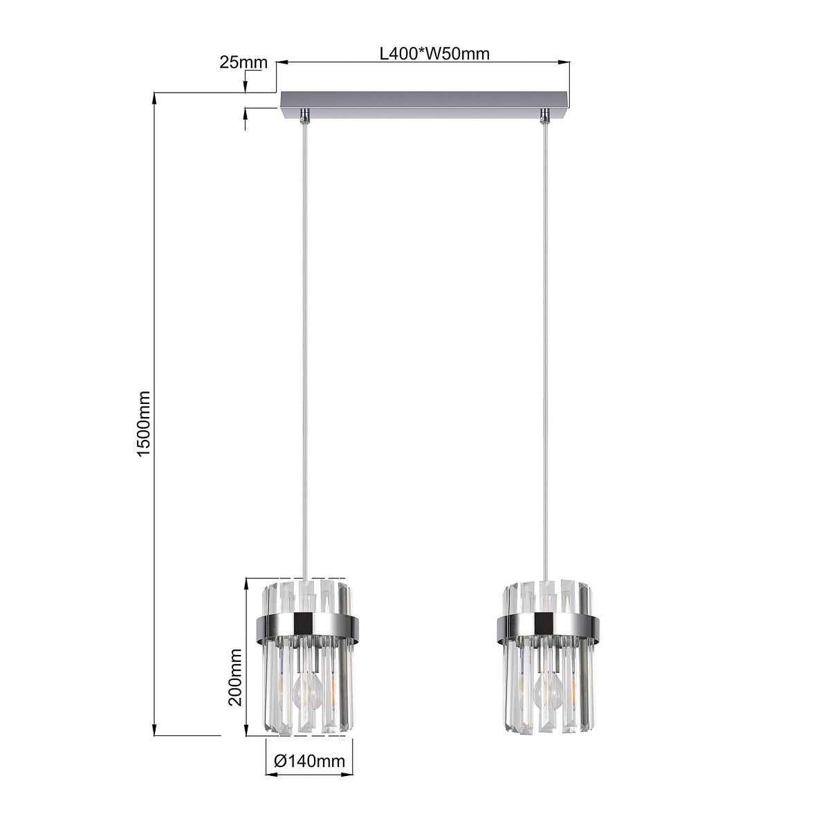 Lampa wisząca Vetro chrom 2xE14 - lampa-wiszaca-vetro-srebrna-2xe14-9.jpg