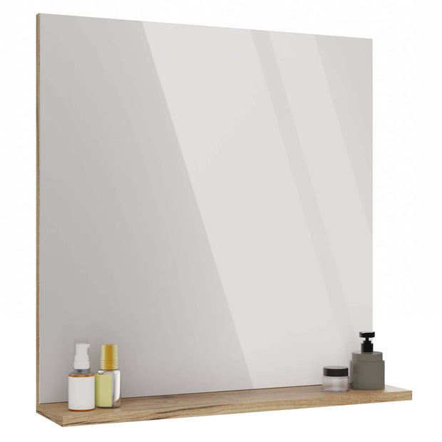 LUSTRO ŁAZIENKOWE Z PÓŁKĄ TIGO 60x61,5 CM DĄB EVOKE DO ŁAZIENKI