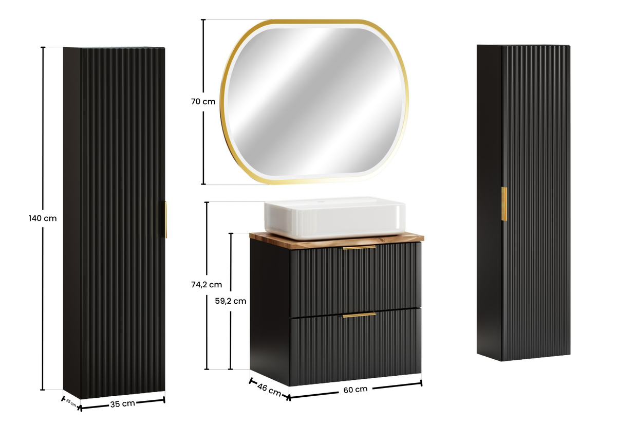 Zestaw meblowy 60cm z blatem, umywalką nablatową Magic, szafkami wysokimi i lustrem LED - SET-ADB B NAT WOTAN 60CM UN MAGIC HC F.png