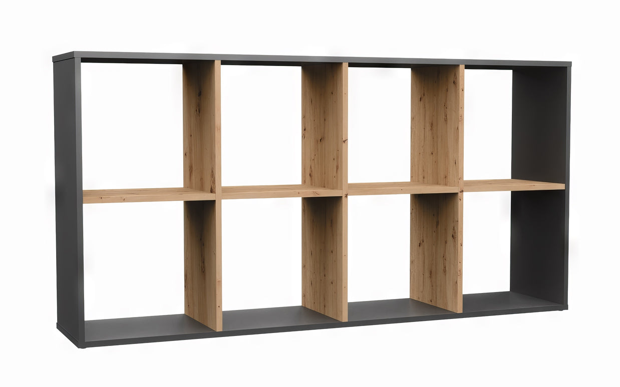 REGAŁ KOMOROWY SZAFKA MALAX 2X4 ANTRACYT DĄB ARTISAN