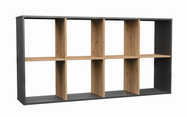 REGAŁ KOMOROWY SZAFKA MALAX 2X4 ANTRACYT DĄB ARTISAN