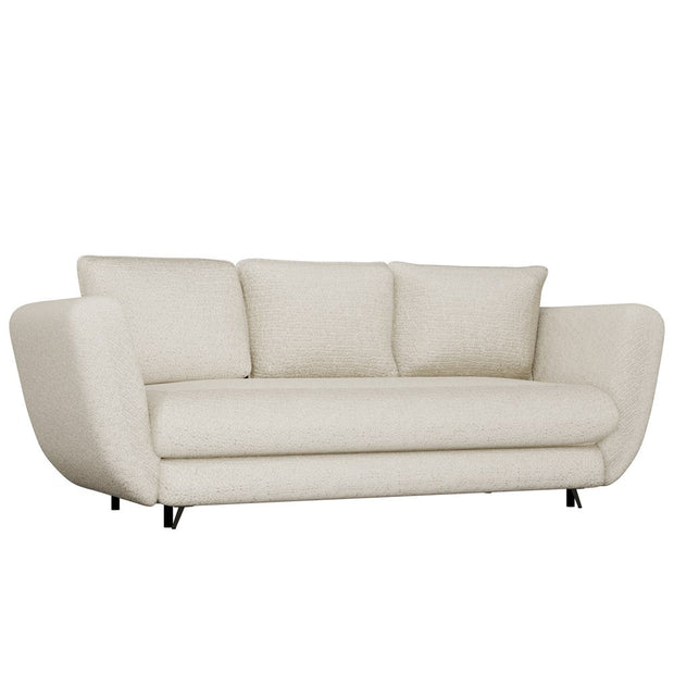 SOFA SARIS 3-OSOBOWA Z FUNKCJĄ SPANIA BEŻOWA NOGA CZARNA DO SALONU POKOJU