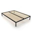 Stelaż Łóżka BED ALU 140x200 Metalowy Drewniane Listwy Nowoczesny CZARNY