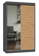SZAFA PRZESUWNA IGA 120 CM 1 LUSTRO ANTRACYT DĄB ARTISAN