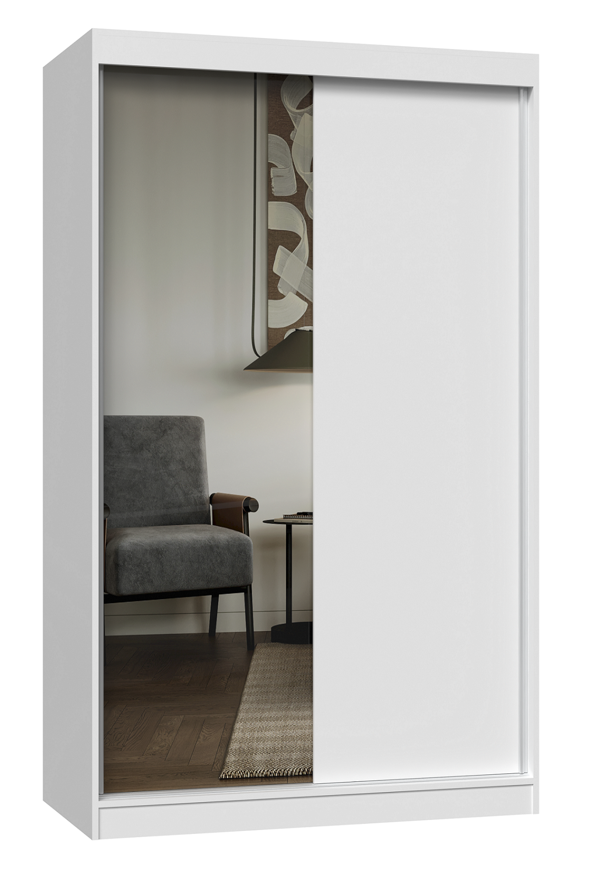 SZAFA PRZESUWNA IGA 120 CM 1 LUSTRO BIEL MAT