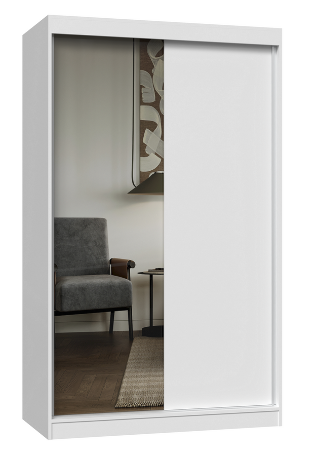 SZAFA PRZESUWNA IGA 120 CM 1 LUSTRO BIEL MAT